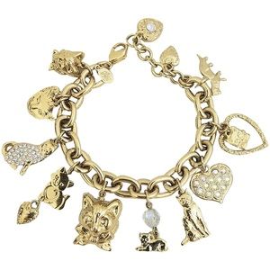 Kirk's Folly cat lovers charm bracelet. Excellent condition. Measures 8 1/2"in.